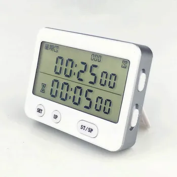 Yishi YS-255 Dual Screen Display Timer Ceas Deșteptător Tomate Timer Vibrații Tăcut 99 Ore Timer ingenios