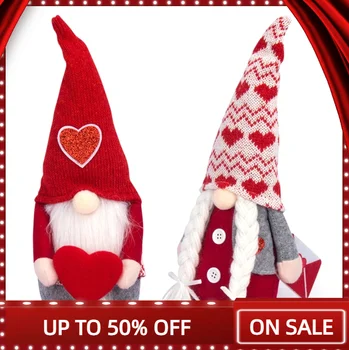 Ziua îndrăgostiților Gnome Pluș fără Chip pentru Nunta Tricotate Inima Gnome Ornament