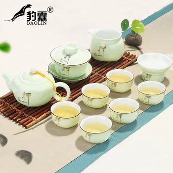 Oferta Speciala Longquan Ceramica Celadon Kung Fu Set De Ceai Set De Ceai 6 Set