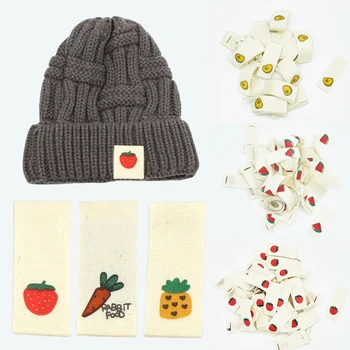 50pcs Pânză Etichete Colorate de Fructe în Relief Tag-uri Pentru Cusut Meserii Pălării, Îmbrăcăminte Accesorii Capsuni Pepene verde Etichete Imprimate