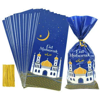 25/50pcs Eid Mubarak Pungi de Cadouri Ramadan Kareem Bomboane Cookie Ambalaje din Plastic Sac pentru Acasă Islamic Partid Musulman Decor Eid Al-fitr