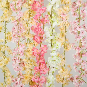 180 Cm Artificiale Flori De Cires Floare De Criptare Design Ghirlandă De Viță De Vie Pentru Nunta Agățat Ornament, Decor Acasă 10 Buc