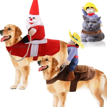 Cald Haine de Câine Câine de Crăciun Haina pentru Mediu Mic Câine de Companie de Îmbrăcăminte cu Mos Craciun Câine Decor de Crăciun
