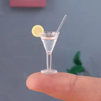 2 buc Minunat Plastic Fade-mai puțin în Miniatură Alimente de Lamaie Cesti de Ceai Băutură pentru Copii, casă de Păpuși Apa cu Lamaie Cupe Mini Cesti de Ceai de Lamaie
