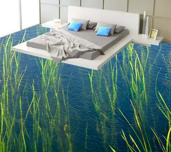 3d parchet apă de Râu iarbă 3D baie pictura podea podea 3d pictura tapet pvc, auto-adeziv tapet