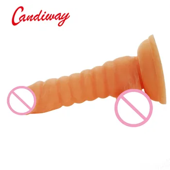 Candiway Realist Vibrator Flexibil penis texturate cocoș arborelui ventuza masturbarea femeie virgina G Spot jucării Sexuale pentru femei