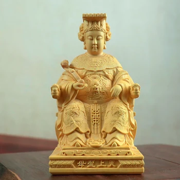 Mazu Statui Mare Taiwan Dumnezeu Buddha Cimișir Sculpturi Din Lemn Masiv Decoratiuni Acasă Gravură
