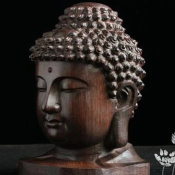 Statuie A Lui Buddha Din Lemn Figurina Din Lemn De Mahon India Cap De Buddha Statuie Meserii Ornament Decorativ
