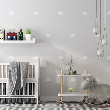 Stil Nordic Tapet Ins Cer Albastru și Nori Albi Cameră pentru Copii, Băieți și Fete Camera Dormitor de Printesa de Fundal de Perete
