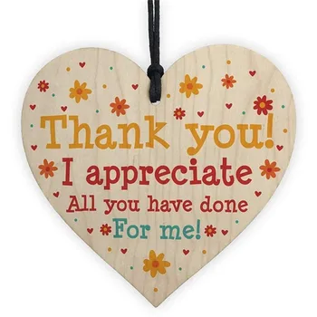 Semn de dragoste cel Mai bun Vă Mulțumesc Placa de Lemn Inima Meserii Acasă Apreciere Card de ziua Recunoștinței/Ziua Profesorului/Ziua Tatălui/Mamei Zi