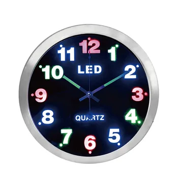 Digital Ceas de Perete din Metal cu LED Ceas cu Mecanism Creativ Camera de zi Dormitor Tăcut Ceasuri de Perete Decor Acasă Zegar Scienny Cadou FZ482