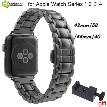 De lux din Oțel Inoxidabil Curea de ceas pentru apple watch band 42mm/38mm/44mm/40 brățară de link-ul Watchband pentru iWatch 4/3/2/1 curea de mână