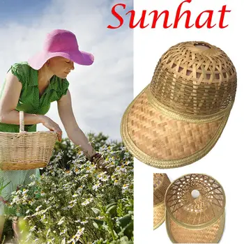 Creative Bamboo Țesute Respirabil Șapcă De Baseball Pe Cap, Sun Protecție Vânătoare Pălărie De Bambus Țesute În Aer Liber, Pescuit, Camping Șapcă De Camionagiu