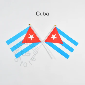 Cuba 14*21cm pavilion Banner întâlni Parada de partid mână fluturând drapelul Național Decorațiuni interioare pavilion banner