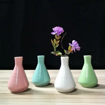 AGMSYE minimalist modern, creativ ceramică artizanat colț rotund vaza birou camera de zi aranjament de flori vaza decor acasă