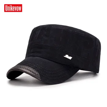UNIKEVOW Armata Bumbac Șapcă de Baseball Scrisoare de spălat Plat top Hat pentru barbati Militare capac cu fier logo capac sport
