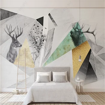 Nordic Minimalist Elan Perete de Fundal Abstracte Geometrice Pătrate imagini de Fundal picturi Murale 3d Pentru Dormitor, Living Decor Acasă