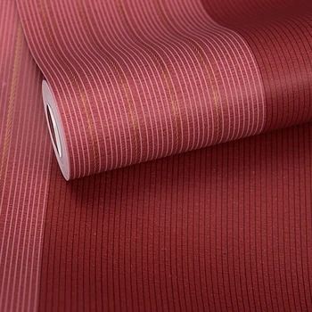 Modern Roșu Tapet Cu Dungi Canapea Camera De Zi Dormitor Culoarea De Fundal Dungi Verticale Simple, Non-Țesute Tapet Actele De Pared