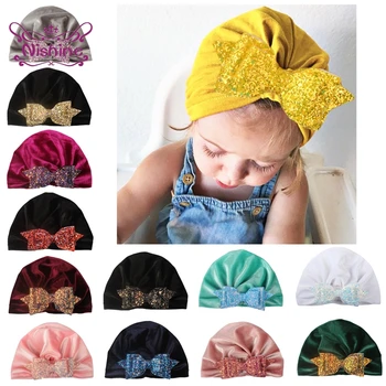 Nishine 1 BUC Paiete Colorate Bowknot Copil Pălărie Cald Confortabil din Bumbac pentru Sugari Capace Arcuri de Moda Pălării, Îmbrăcăminte Decor