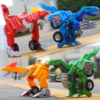 1 BUC Acțiune figura model de sunet și lumină deformare dinozaur robot de jucărie anime statuie masina de jucarie din plastic pentru copii cadou jucărie