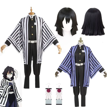 Anime Demon Slayer Iguro Obanai Peruca Cosplay Costum Set Kimetsu Nu Yaiba Uniformă Kimono Uniforme Cosplay Costum De Halloween Cadou