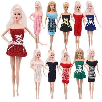 11 Set Barbie Haine Handmade Multicolor Mini Pulover Tricotate Haina de Blana Papusa Accesorii Topuri Casual Uzura Fetei