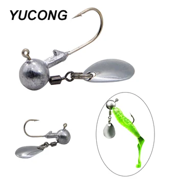 YUCONG 5pcs Expuse Jig Cap Cârlige Spinner 2g-4g Ghimpată Carlige Lingura de Metal Jigging Cârlige de Pescuit Pentru Soft Momeli de Pescuit Aborda