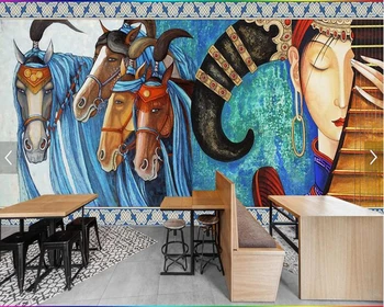 Personalizat tapet cal, vintage stil etnic picturi murale pentru camera de zi dormitor restaurant de fundal de perete decor acasă tapet