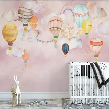 Nordic Fantezie Nori Tapet Colorat pentru Copii Cameră cu Balonul cu Aer Cald Camera Copiilor Fundal de Hârtie de Perete Home Decor Mural
