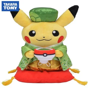 NOI Tomy 20cm Pokemon Jucărie de Pluș Centru de Petrecere cu Ceai Pikachu Umplute Papusa Japonia Kimono Animal Perna Decora Copii Cadou de Ziua de nastere