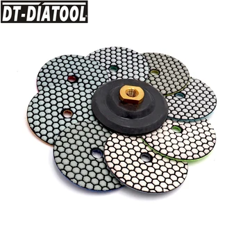 DT-DIATOOL 8pcs/set Flexibil de Rășină Bond Diamant de slefuire Uscata Tampoane Disc de Slefuire Pentru Marmura Granit Dia 4