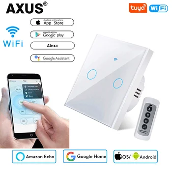 AXUS Tuya de Viață Inteligentă WiFi Wireless, Comutator de Perete Voice Control Touch Senzor Telecomanda LED Întrerupător WiFi Alexa de Start Google