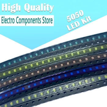 100buc/Lot 5Colors 5050 LED Sortiment SMD LED Kit Roșu Verde Alb Albastru Galben Light-emitting Diode Luminescente Tub