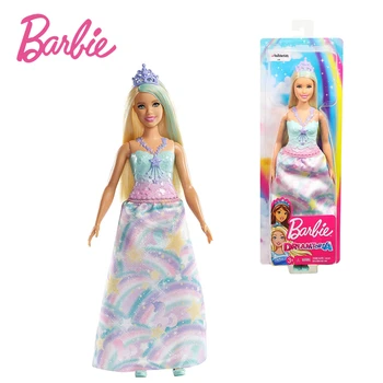 Barbie Dreamtopia Papusa Printesa Aprox 12-Inch Blonda cu Albastru Hairstreak Poartă Curcubeu Tinuta si Tiara de acțiune figura FDD43