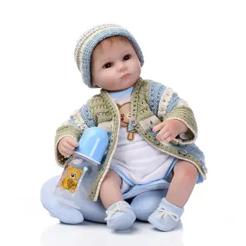 mini / real păpușă jucărie juguetes în viață boneca 42cm silicon renăscut păpuși pentru fete jucării pentru copii npk bebe manual