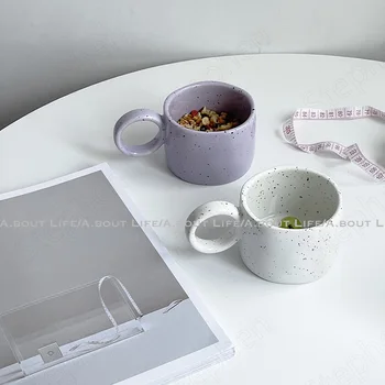 Neregulate Ceramice Stropi De Cerneală Cani Nordic Modern Culoare Pură Ureche Mare De Cafea Ceasca De Cafea, Masă Desktop Drinkware Micul Dejun Lapte Cupe