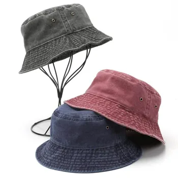 Doitbest 2021 femei Primavara Găleată de pescuit Pălării de protecție Solară sun capac de spălat 100% bumbac cowboy solid mens pălărie de pescar