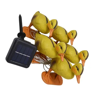 Practic unu-la-cinci solar mic rață galben lampă în aer liber, piscină în curte CONDUS de simulare de animale decor mic rață