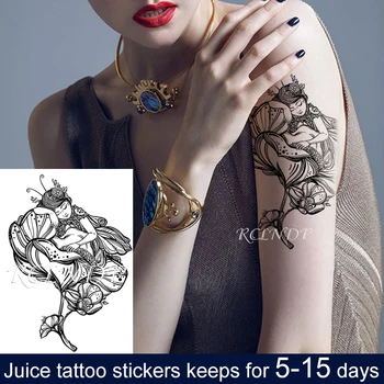 Rezistent la apa Temporar Suc de cerneală Autocolant Tatuaj Fată Frumoasă Floare Zână Aripi de Fructe Gel de Lungă durată tatuaj de Arta pentru Barbati Femei