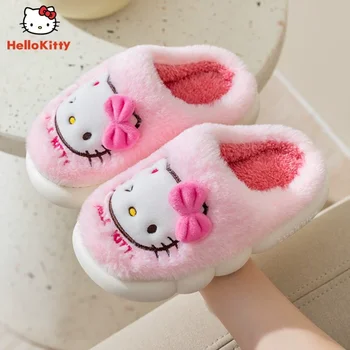 Sanrio Accesorii Papuci Non-Alunecare de Cald Anime Hello Kitty Cinnamoroll Melodie Kuromi Toamnă Iarnă Fată Părinte-copil de Pluș Cadou