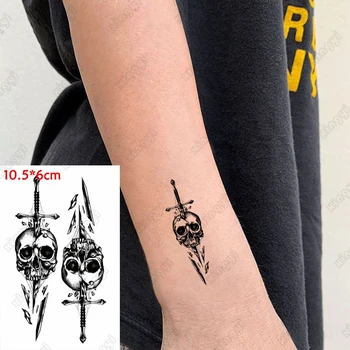 Scheletul Cruce Impermeabil Tatuaj Temporar Autocolant Roma Ceas Luna Tatuaj Braț Încheietura Mâinii Transfer De Apă Fals Tatuaj Body Art, Femei Barbati