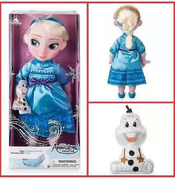 [Disney] 40cm Frozen Elsa Anna papusa Printesa Bulgăre de zăpadă Olaf pieptene parul casă de joacă jucării pentru fete pentru copii Ziua de nastere Cadou de Crăciun