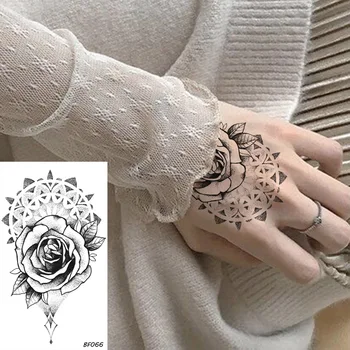 VANKIRS Tatuaj Temporar Autocolante Femei Body Art, Pictura Brațul Impermeabil Tatuaj Henna Floare Trandafir Totem Fete False Machiaj Tatuaje