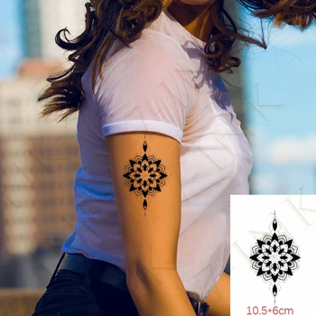 Impermeabil Tatuaj Temporar Autocolant Fulg De Nea Mandala Sun Moon Body Art Flash Tatuaj Pe Încheietura Piciorului Gât Fals Tatuaj Pentru Femei Barbati