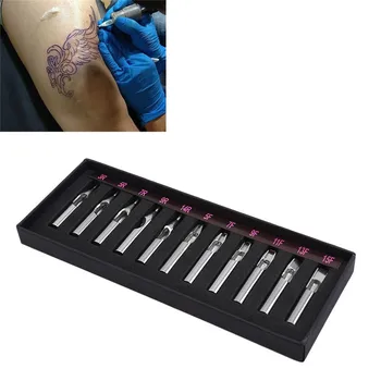 1Set din Oțel Inoxidabil Sfaturi Tatuaj Kit Duza 11 Dimensiuni Asortate Tatuaj Amestecat Sfaturi Pentru Tatuaj Ace & Masina