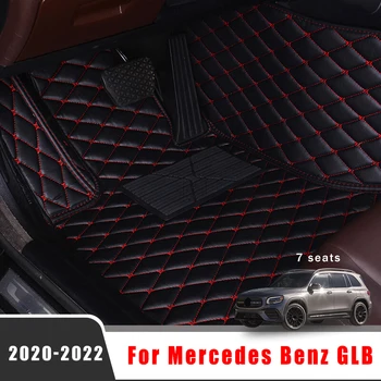 Pentru Mercedes Benz GLB 2020 2021 2022 (7 Locuri) Auto Covorase Personalizate Interior Piele Artificiala Covoare Proteja Pedale de Picior Pad